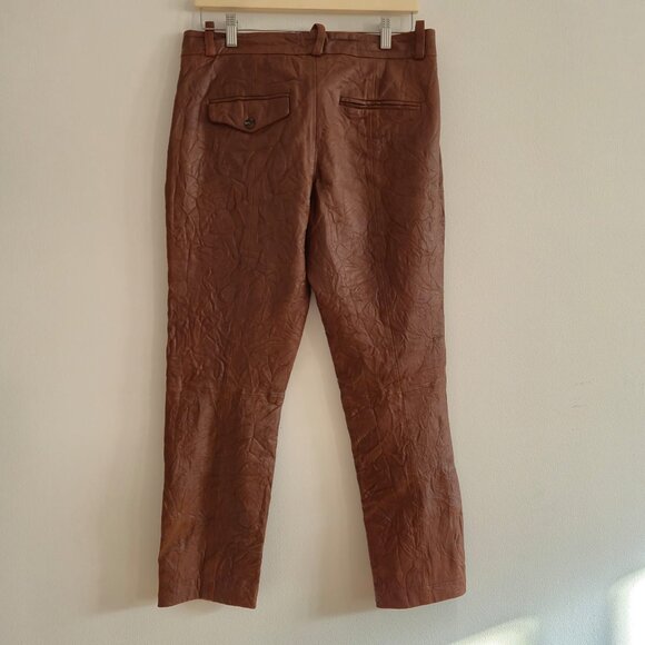 Zadig &Voltaire Crinkle leather trousers , brown S 38, 2020/21 runway collection - Picture 4 of 16